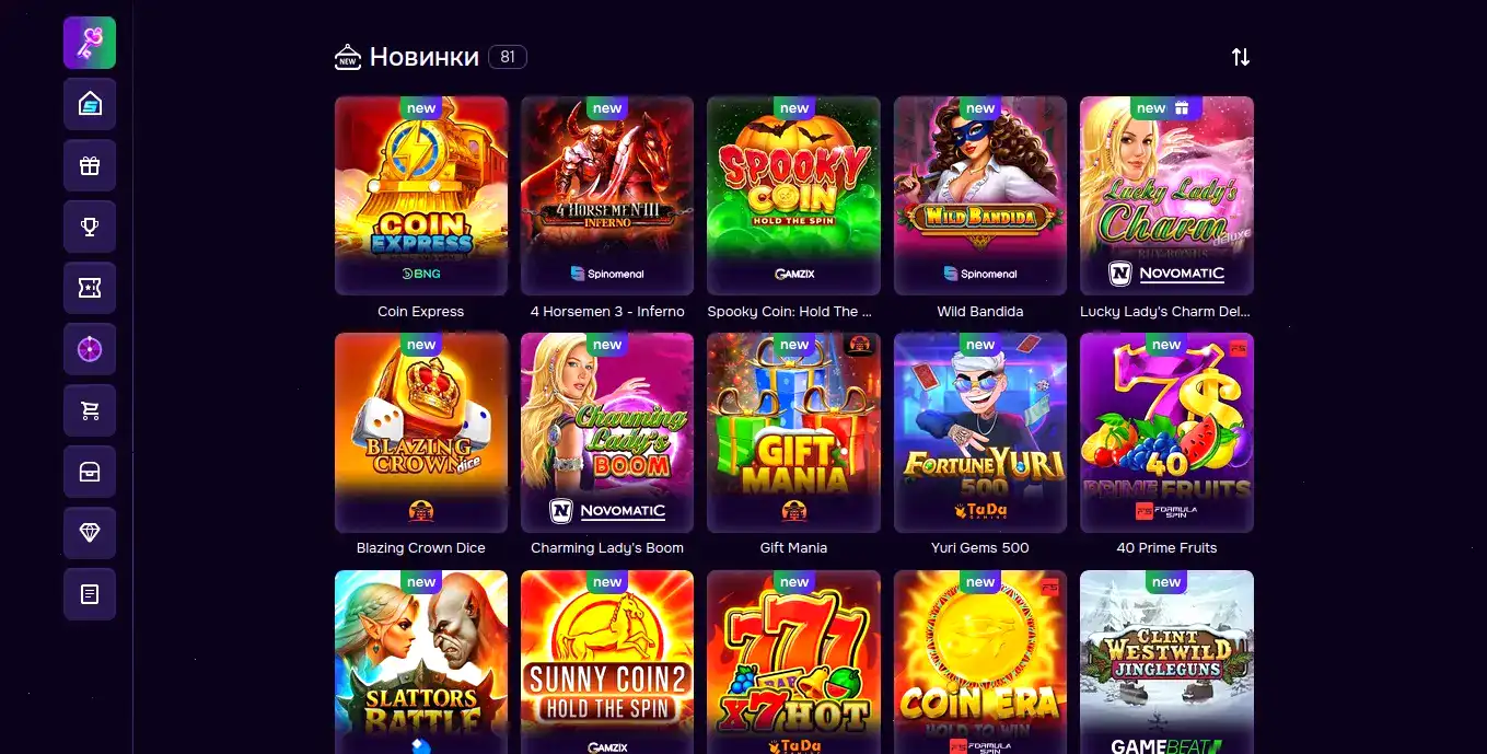 Интерфейс казино Редбокс с играми